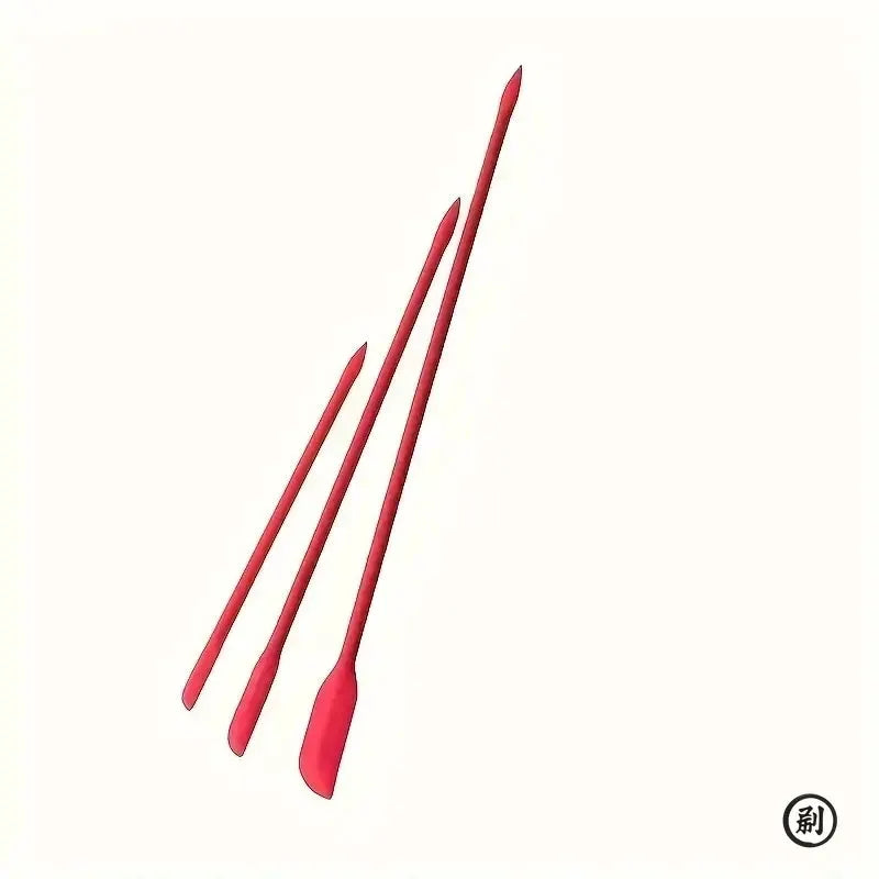 Three Piece Mini Silicone Spatula Set Heat Resistant Multiple Sizes For Jar Bottles And Kitchen