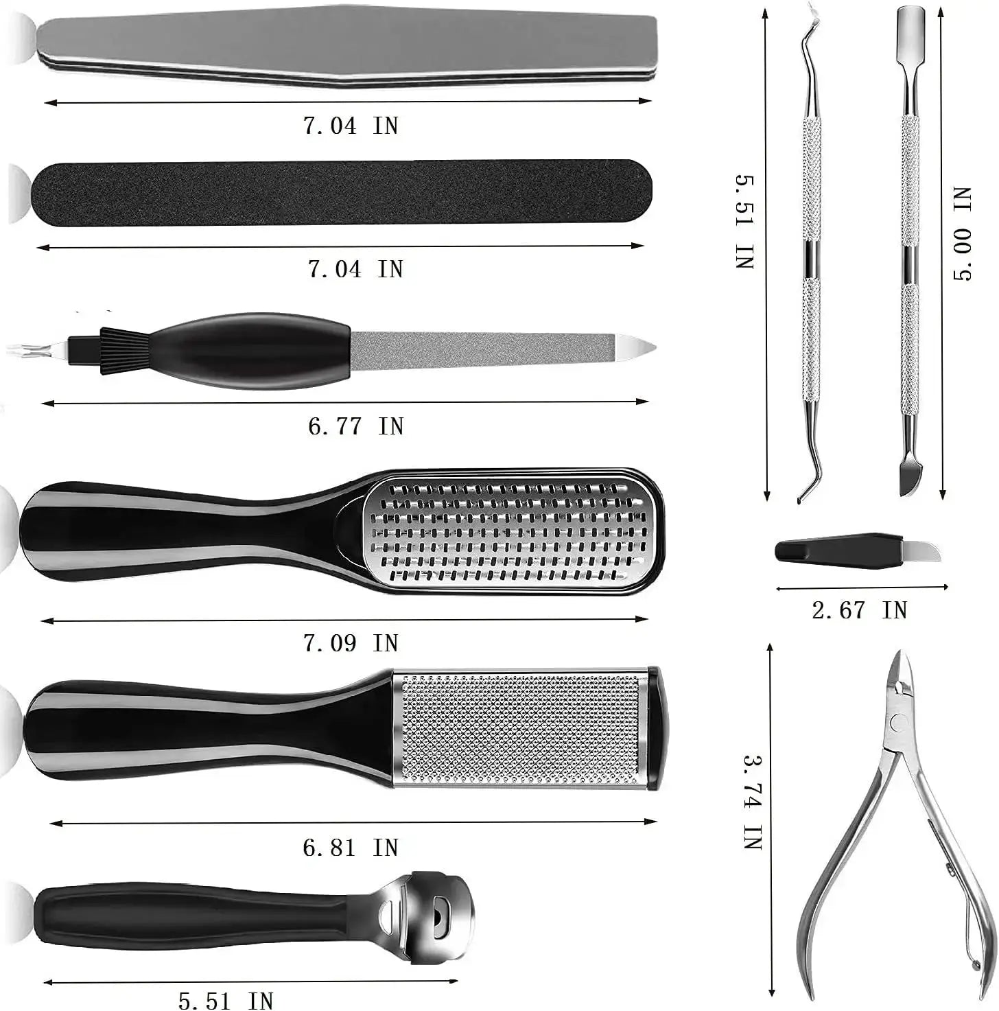 Stainless Steel Pedicure Kit 8 In 1 Professional Foot Care Set With Callus Remover And Dead Skin Rasp