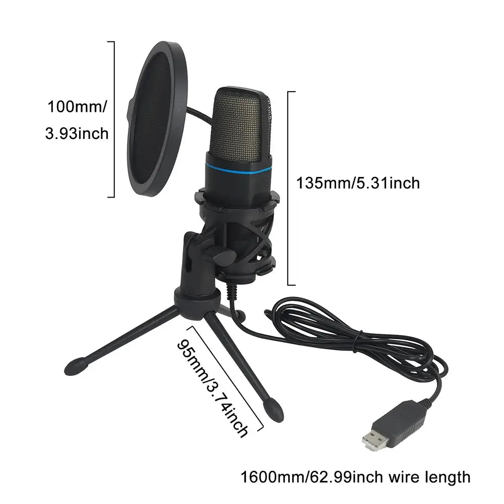 NebulaTech USB RGB Condenser Microphone For Gaming And Streaming Studio Quality Voice For Clear Broadcast