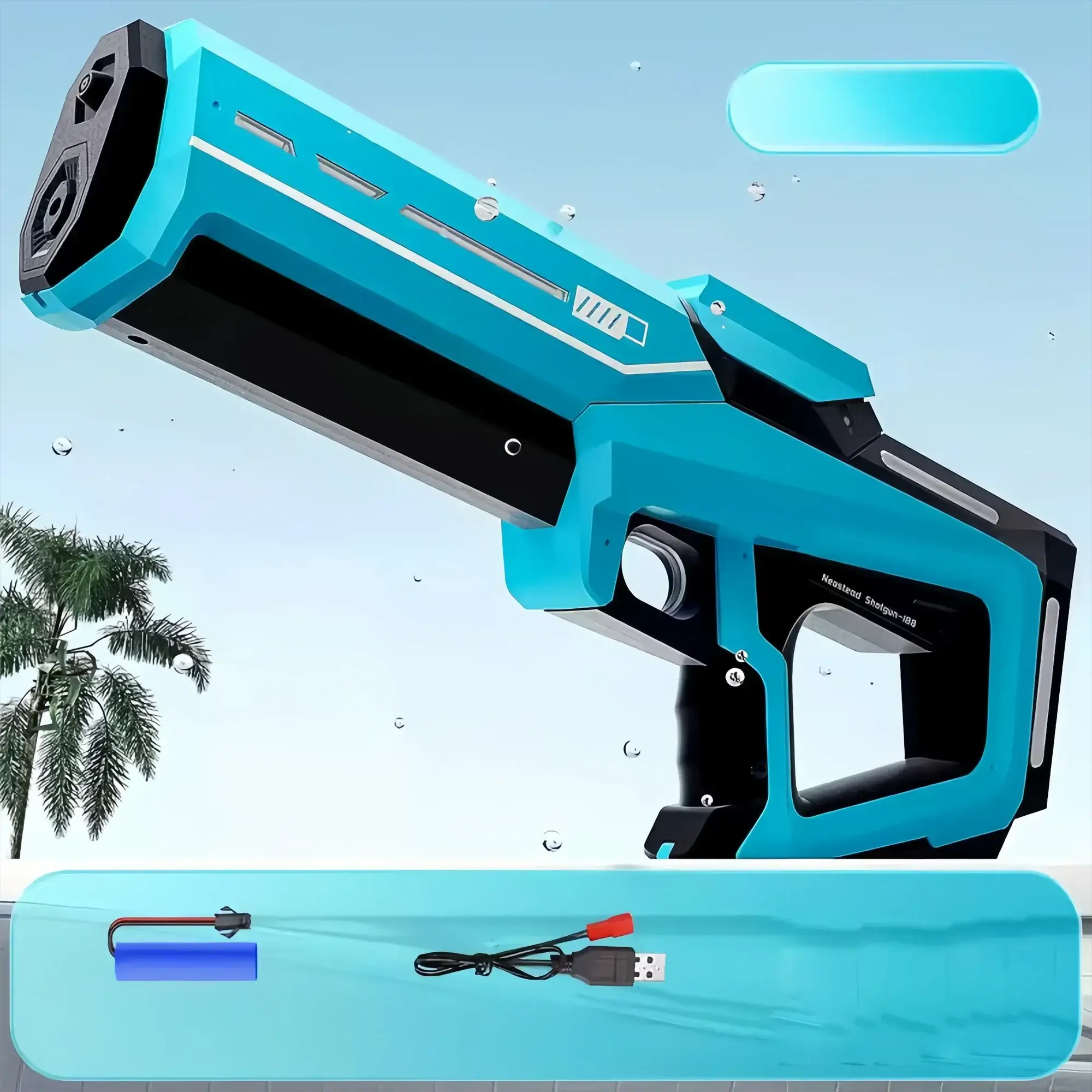 Electric Automatic Water Storage Gun Toy Portable For Summer Beach Play Fantasy Spray Gun For Kids And Adults