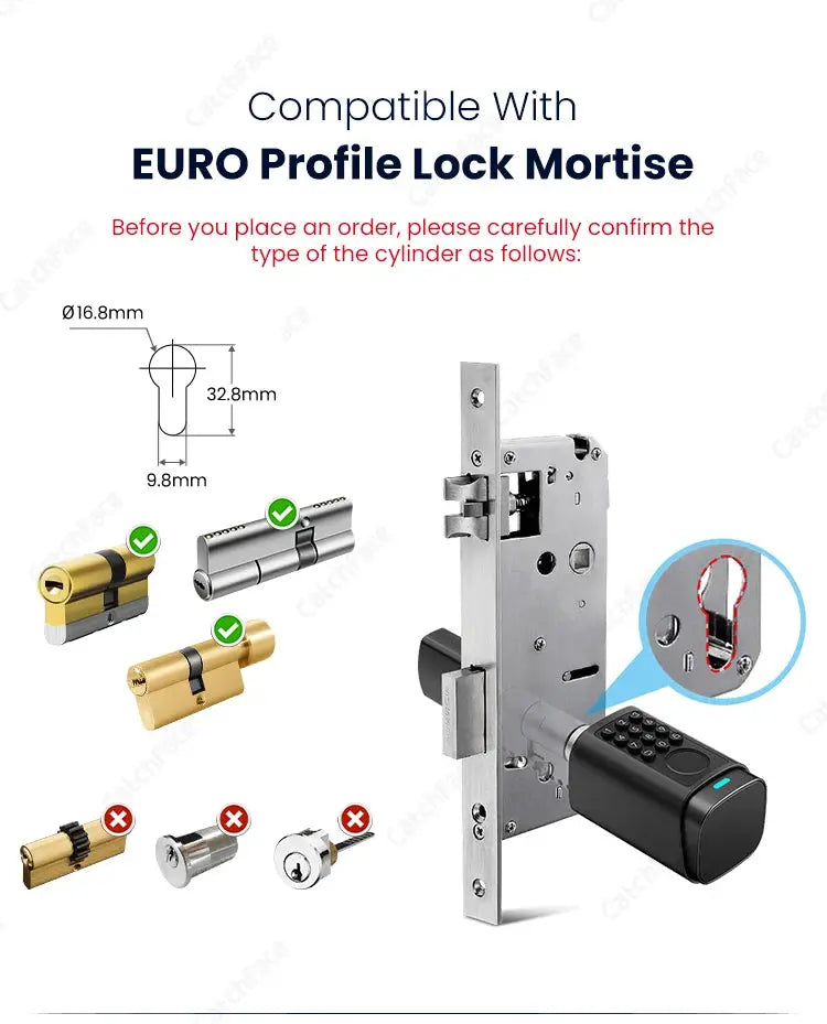 Smart door lock by Simples Market; IP66 waterproof, fingerprint, password and RFID; TUYA app ready.