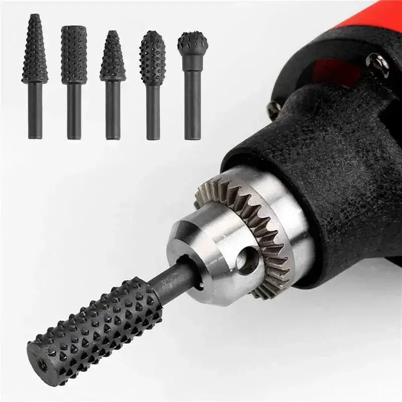 Five Piece One Quarter Inch Drill Bit Set For Woodworking HSS Titanium Coated Cutting And Carving Tools