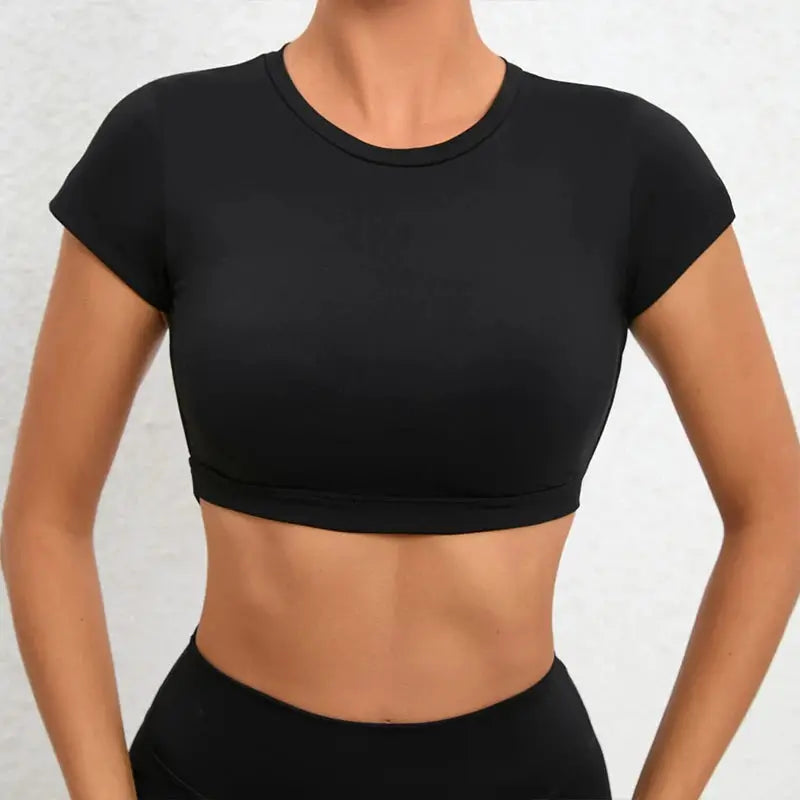Hearuisavy Sports Shirts Breathable Backless Yoga Top For Women With Nylon Spandex Comfort For Workout And Fitness