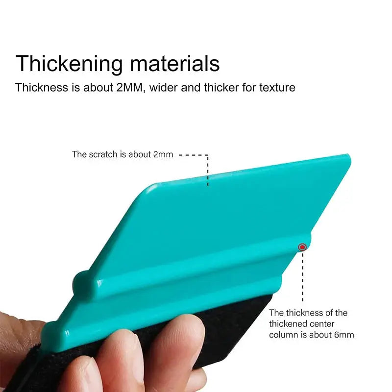 Felt Edge Squeegee Window Tinting Tool by Simples Market, turquoise plastic spatula for DIY film smoothing