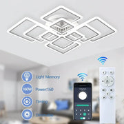 Simples Market Nordic Pendant Light white square LED chandelier, dimmable with remote/app control