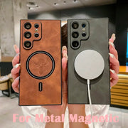 LuxLeather MagSafe Leather Case For Samsung Galaxy S Series Premium Magnetic Wireless Charging
