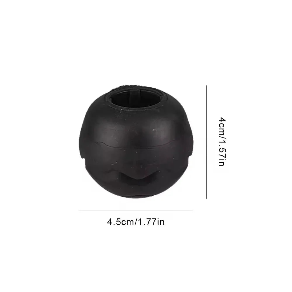Chair leg cap protector pad, black rubber, anti-slip, 4.5 cm diameter.