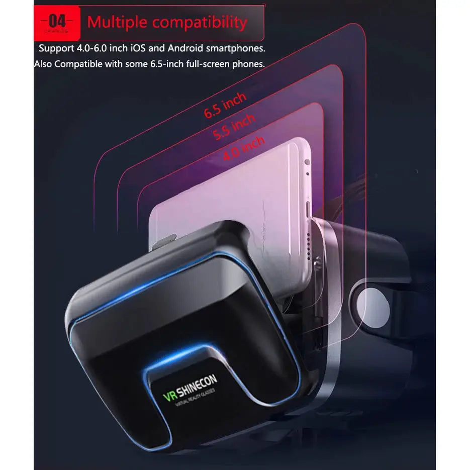 VR Shinecon 10.0 Helmet 3D Glasses Virtual Reality Headset For Smartphone Mobile Gaming Movies And Apps