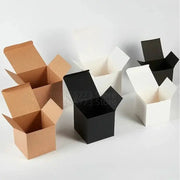 Square Folding Kraft Paper Box Set White Black Brown 20 Or 50 Pack Candle Gift Box For Weddings Party Favors
