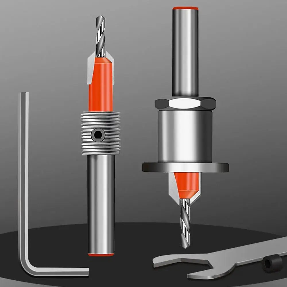 Adjustable Countersink Drill Bit Set With 8mm Shank For Woodworking Quick Change Chamfer Tool 2.8 3 3.2 3.5 4mm