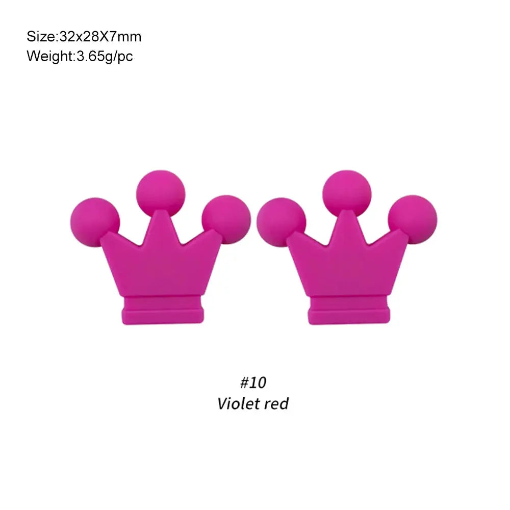 10Pcs Crown Bowknot Silicone Beads For Jewelry Making Diy Necklace Keychain Bracelet Craft Supplies