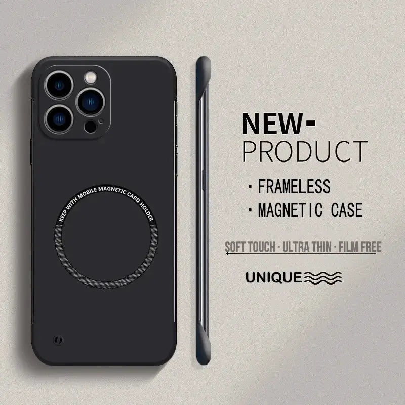 NovaCase Ultra Thin Matte Magnetic Frameless PC Case For iPhone 17 Pro Max 16 15 14 Plus Ultra Thin Protection
