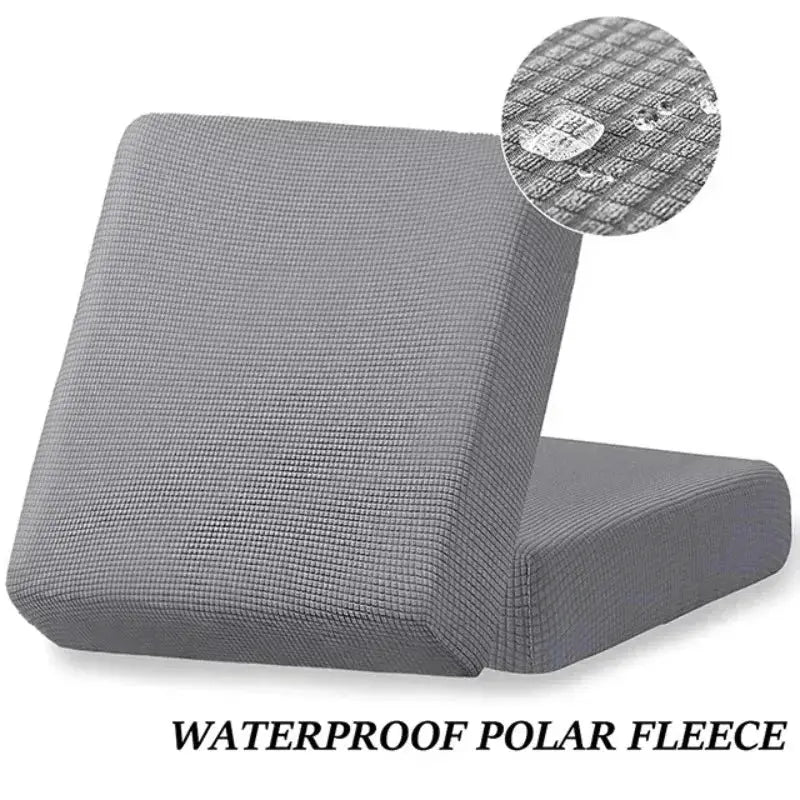 Simples Market waterproof polar fleece sofa cushion cover in gray jacquard, elastic and removable for pets and kids