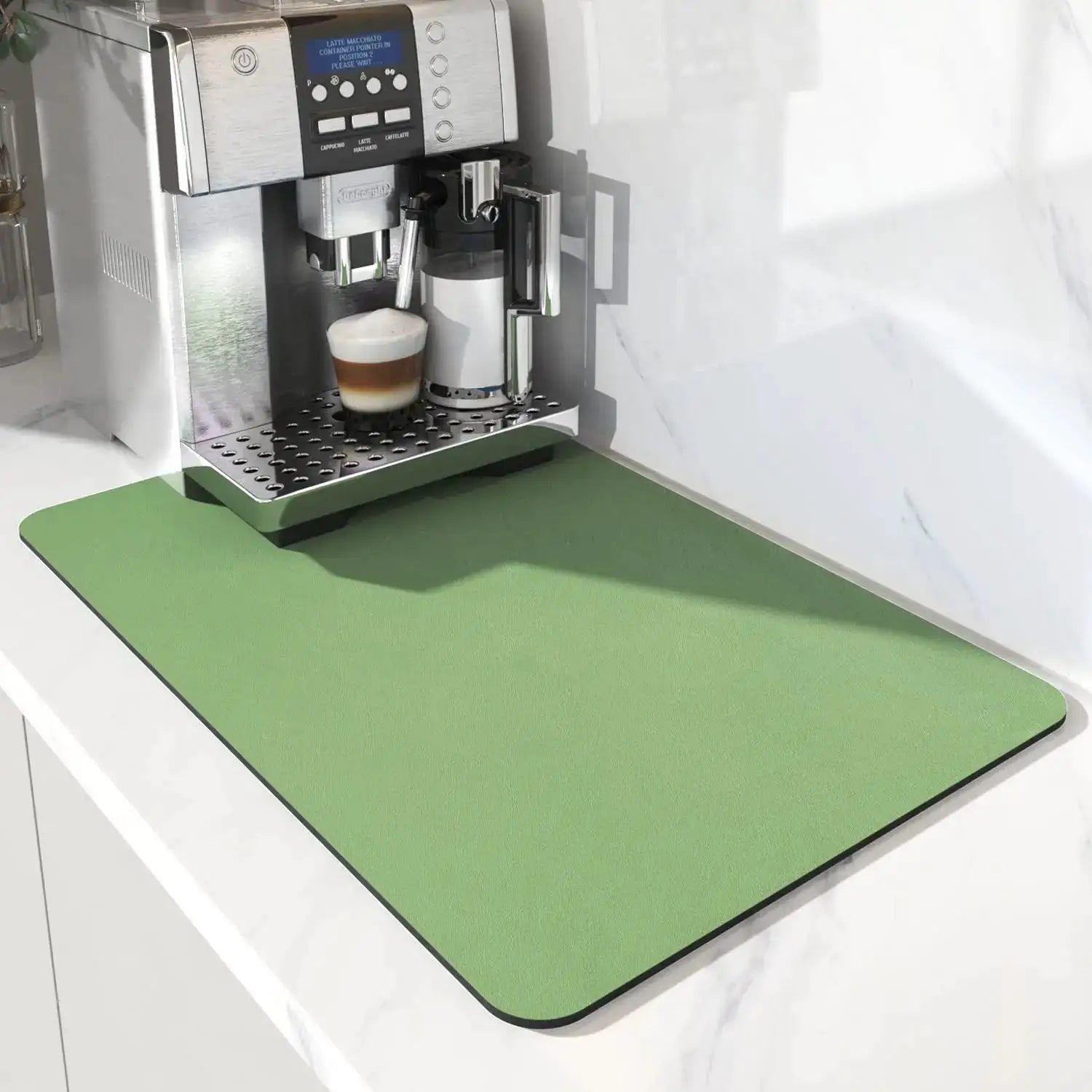 Coffee Machine Mat With Rubber Backing Water Absorbent Dish Drying Pad For Kitchen Worktop Drainage And Home Decor