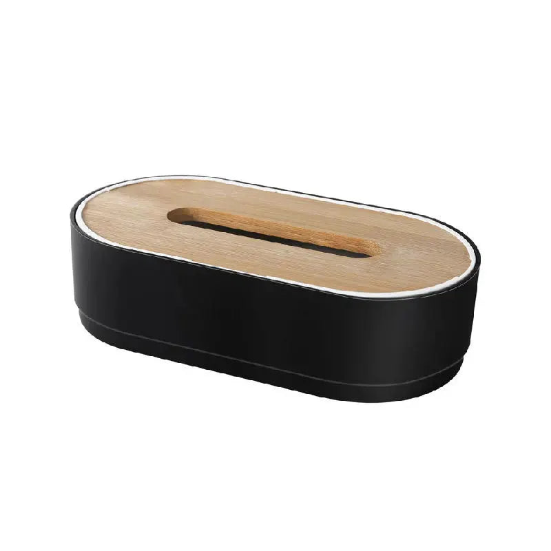 Bamboo Tissue Box Holder With Floating Cover For Toilet Paper Napkins And Paper Towels Modern Dispenser