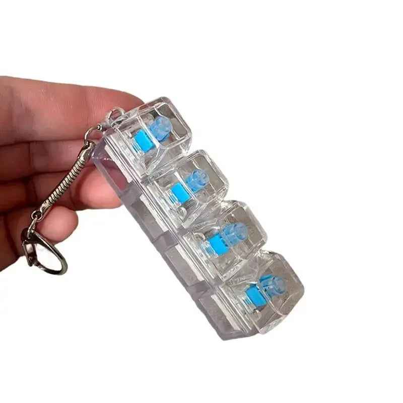 Keychain LED Lights Stress Relief Keyboard Toy For Office Desk Portable Anxiety Management Gift For Professionals