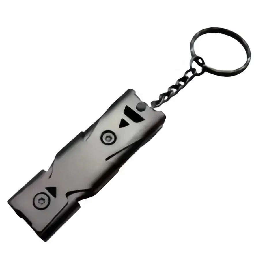 Survival Whistle Keychain For Outdoor Camping And Hiking Loud Emergency Alarm With Double Tube Design