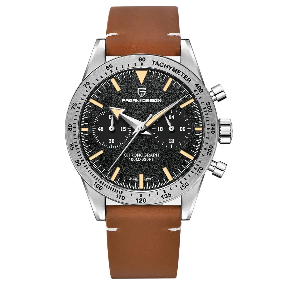 Pagani Design 2026 Retro Chronograph Moon Quartz Watch For Men VK64 Movement Sapphire Crystal Stainless Steel Case