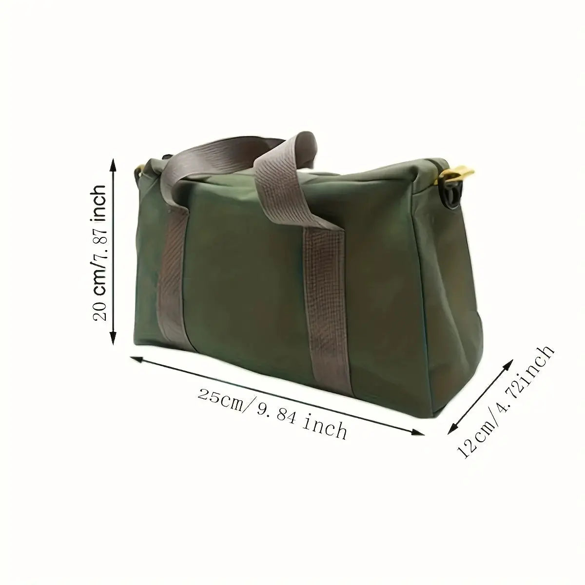 Simples Market Maintenance Tool Bag, large-capacity olive-green waterproof canvas with brown straps