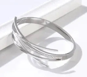 Stainless Steel Zirconia Bracelet For Women Fashion Jewelry Bangles Elegant Accessory