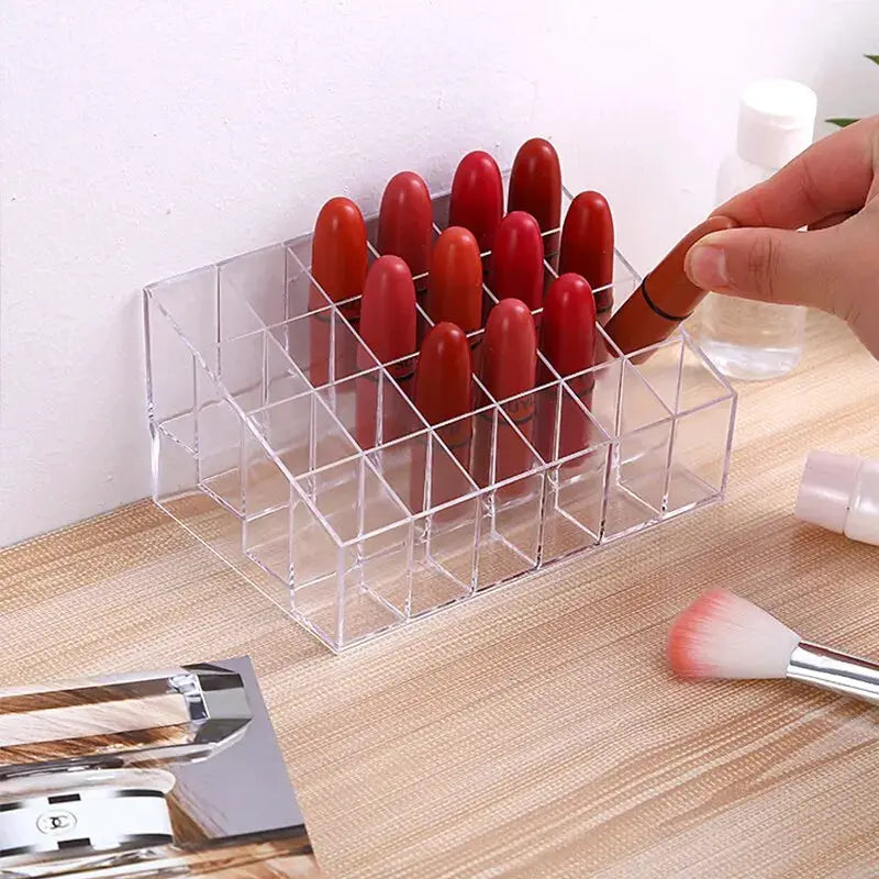 24 Grid Lipstick Holder Acrylic Cosmetics Storage Box For Lipsticks Nail Polish And Jewelry Display Rack