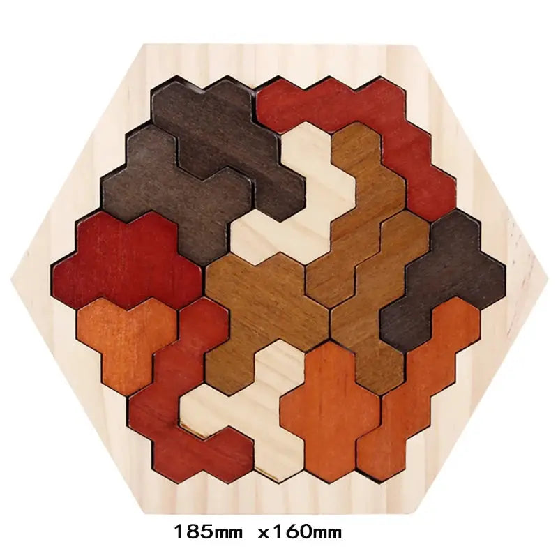 Colorful 3D Wooden Tangram Puzzle For Kids Educational Math Jigsaw Game Preschool Imagination Toys