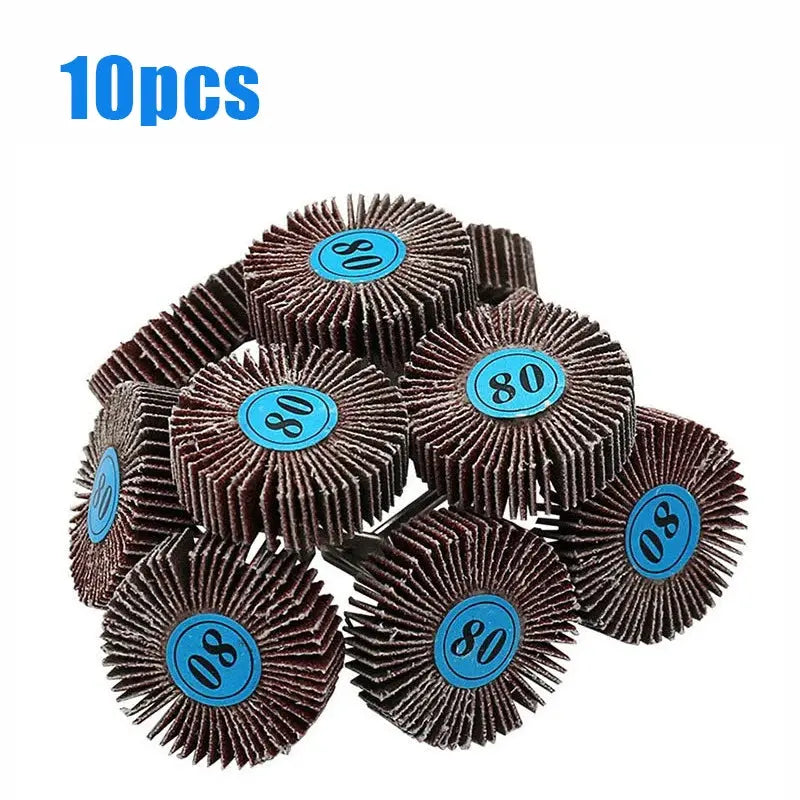 80 Grit Flap Wheel Discs With 3.0mm Shank For Dremel Rotary Tools Louver Grinding Sanding Pack