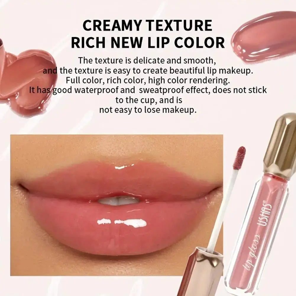 PearlGlow Mirror Pearl Lip Gloss Waterproof Long Lasting Moisturizing Shine Glitter Finish For Women