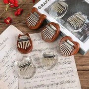 8 Keys Mini Kalimba Wooden Thumb Piano With Lanyard Sapele Wood Portable Gift Set For Kids And Adults