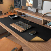 Dual Sided Desk Mat Leather Desk Pad Black Cork Desk Mat Protector Large Mouse Pad Desk Writing Pad for Office and Home