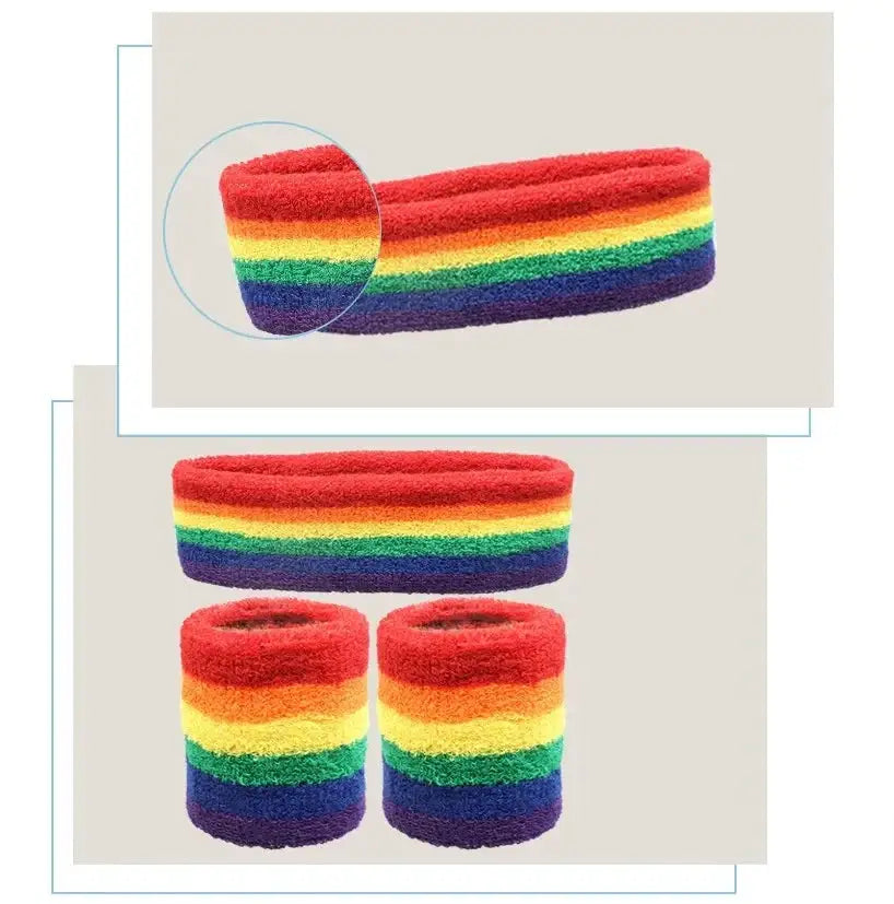 Fashion Sports Headband And Wristband Towel Set Sweatband Cotton Blend For Women And Men Cycling Gym Basketball Tennis