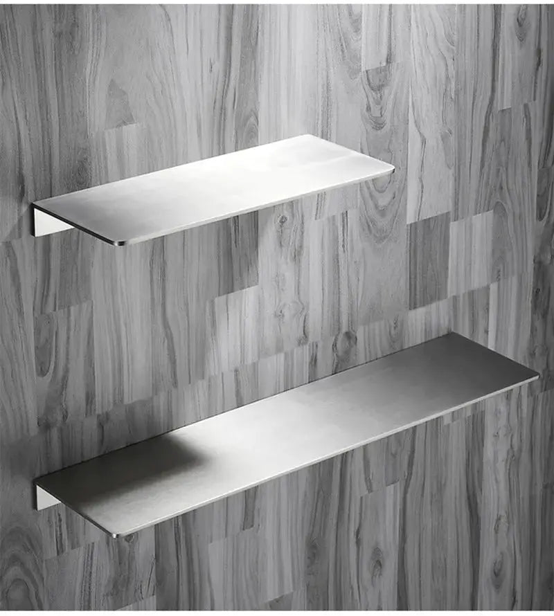 Simples Market 304 stainless steel brushed chrome corner shower shelf set, two shelves.