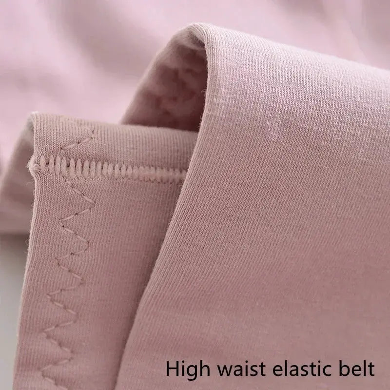 Pink 60s cotton high-rise panties for women with elastic waistband, plus-size suitable