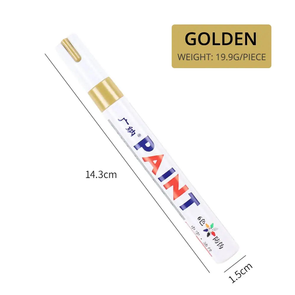 One Piece White Waterproof Tire Mark Pen For Auto Rubber Metal Permanent Paint Marker Graffiti Touch Up