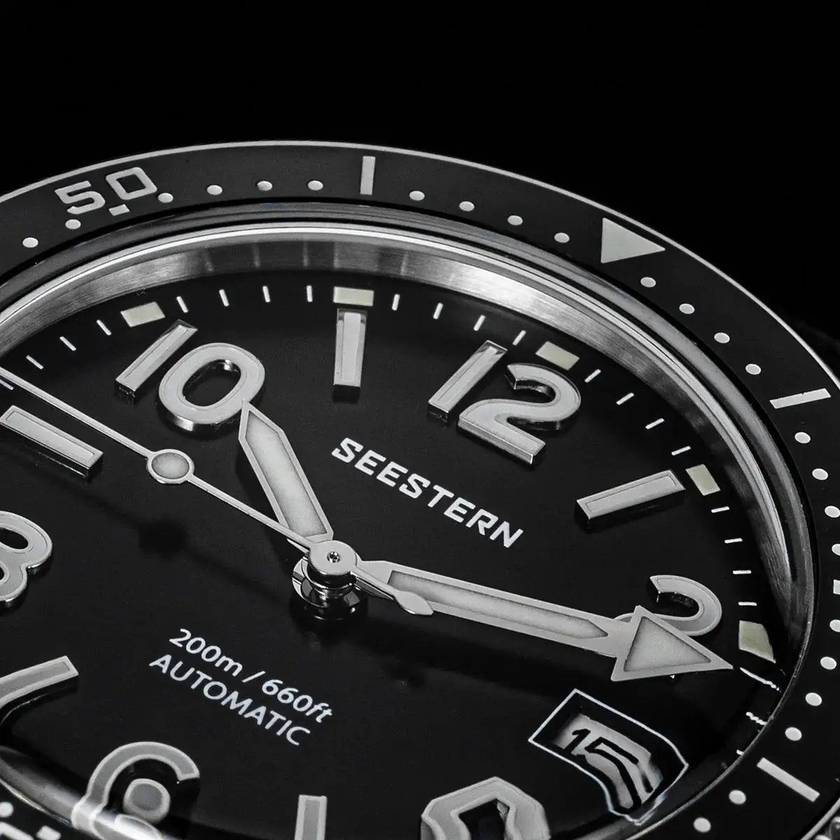 SEESTERN Diver men's watch with black dial and NH35A automatic movement