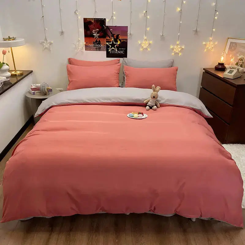 Bonenjoy duvet cover, pink peach color for queen/king size bed