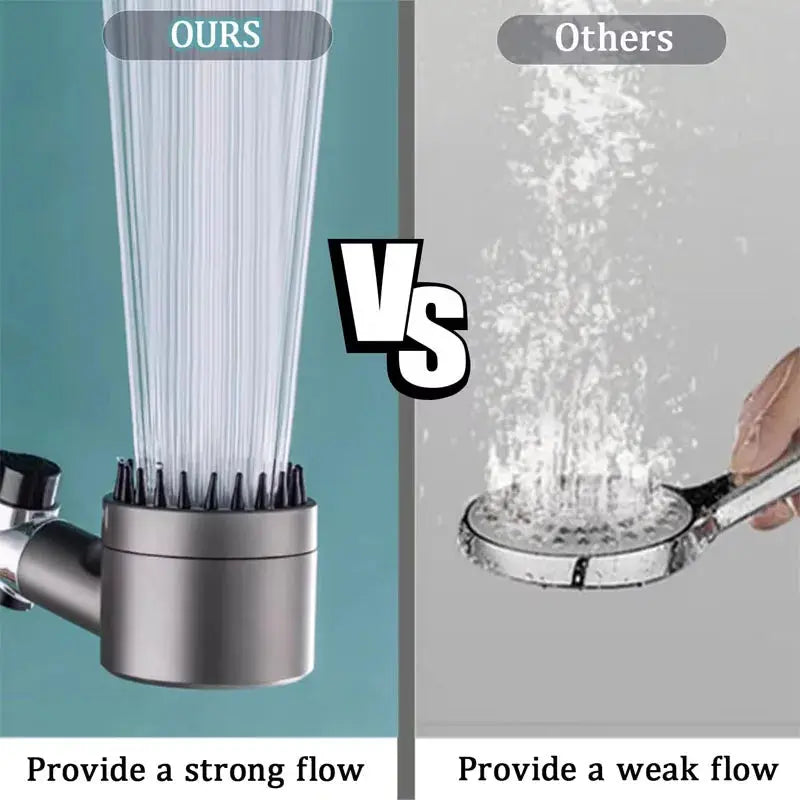 Portable shower head with filter, Simples Market, silver finish, three water-output modes