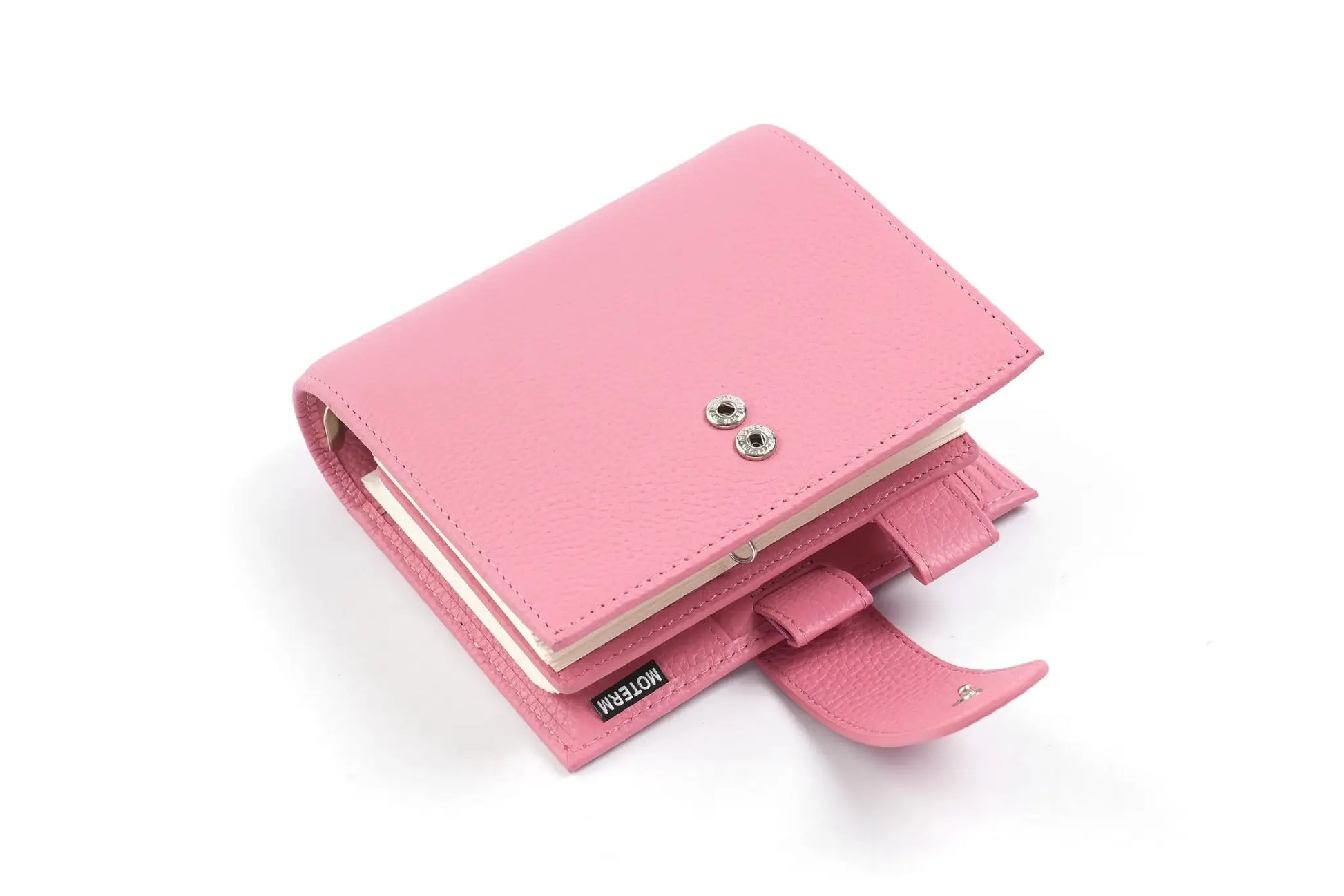 Simples Market Moterm Luxe 2.0 pink pebbled leather pocket-size planner with 30mm rings