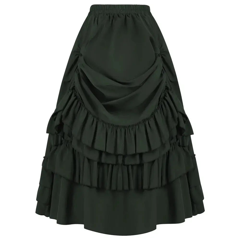 Mythic Wardrobe Victorian Ruffled High Waisted Long Skirt Steampunk Gothic Vintage Costume Ready