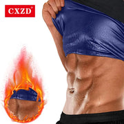 CXZD men's blue neoprene sauna vest waist trainer for slimming and gym shapewear and torso sculpting