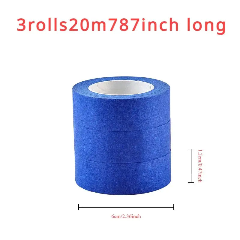 3 Roll Set Paint Masking Tape Multi Surface Easy Removal For Walls Crafts Art Construction Home 20m Per Roll