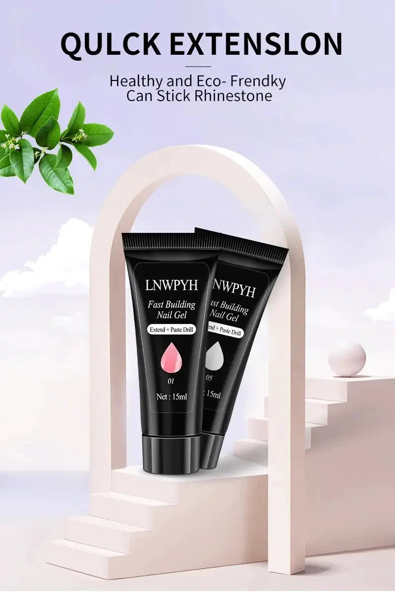 Nail gel kit by Simples Market with two black Fast Building Nail Gel tubes