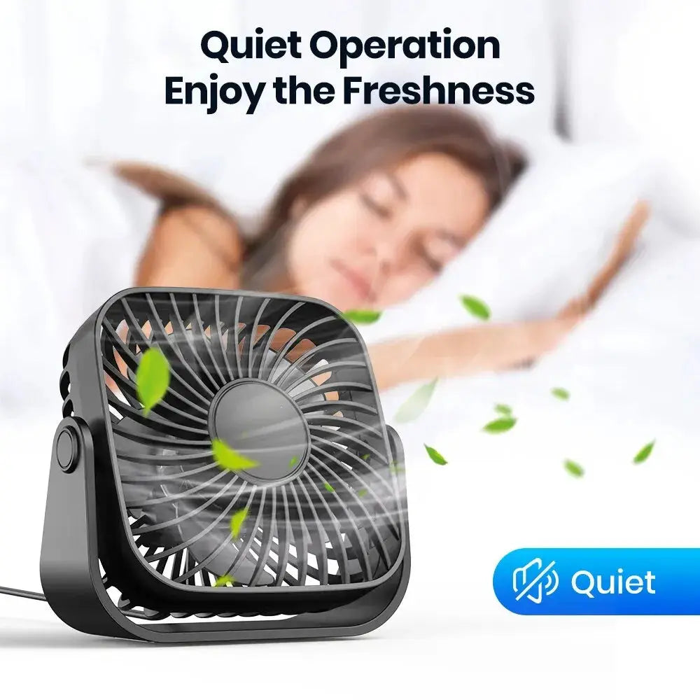 TOPK 4 Inch USB Mini Portable Fan for Camping and Desk 360 Rotation