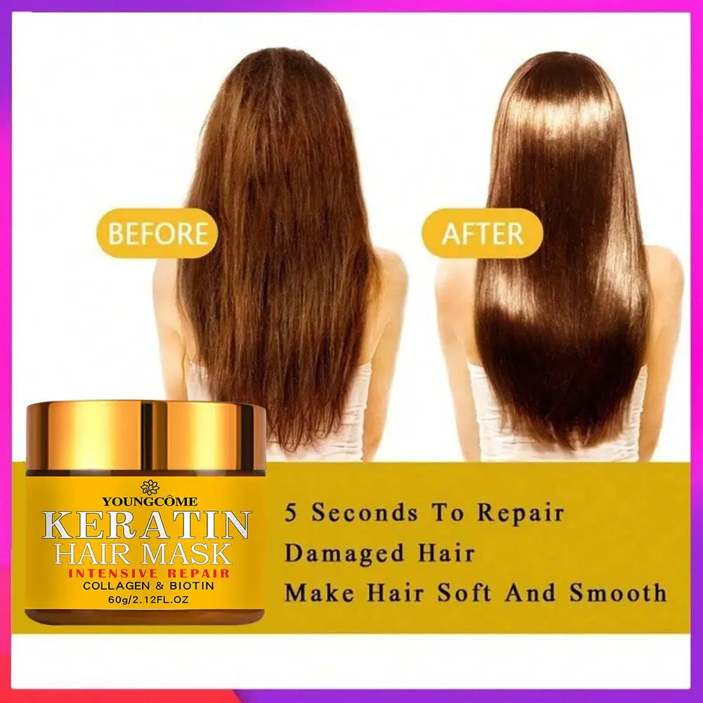 Hair Repairs Hair Mask Biotin Collagen Keratin Treatment For Dry Damaged Hair Nourishing Conditioner With Essential Oils