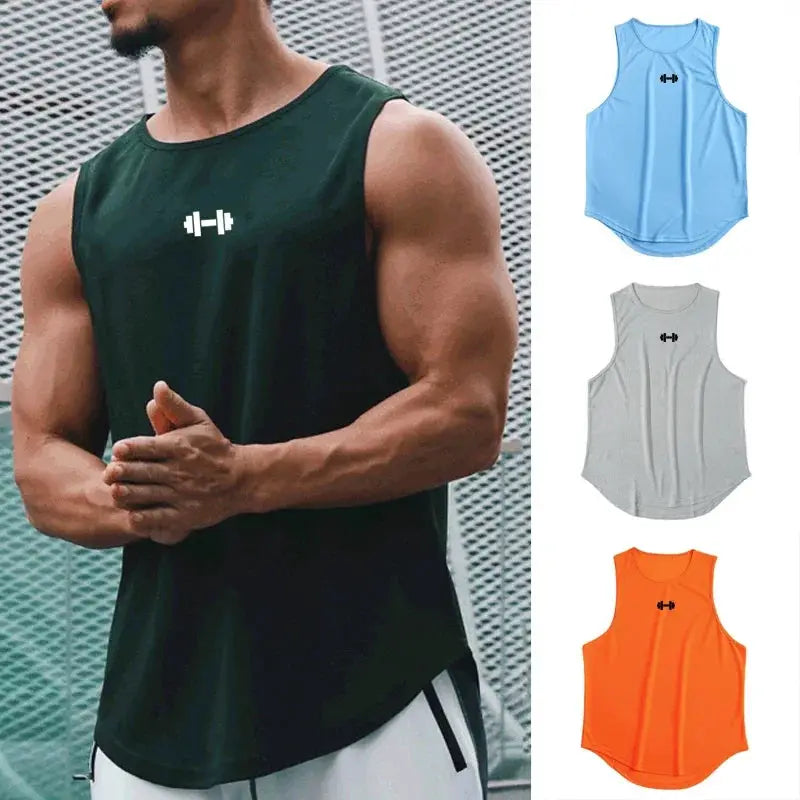 Summer Mens Running Vest Quick Dry Loose Fit Sleeveless Tank Top For Gym Running Basketball And Bodybuilding