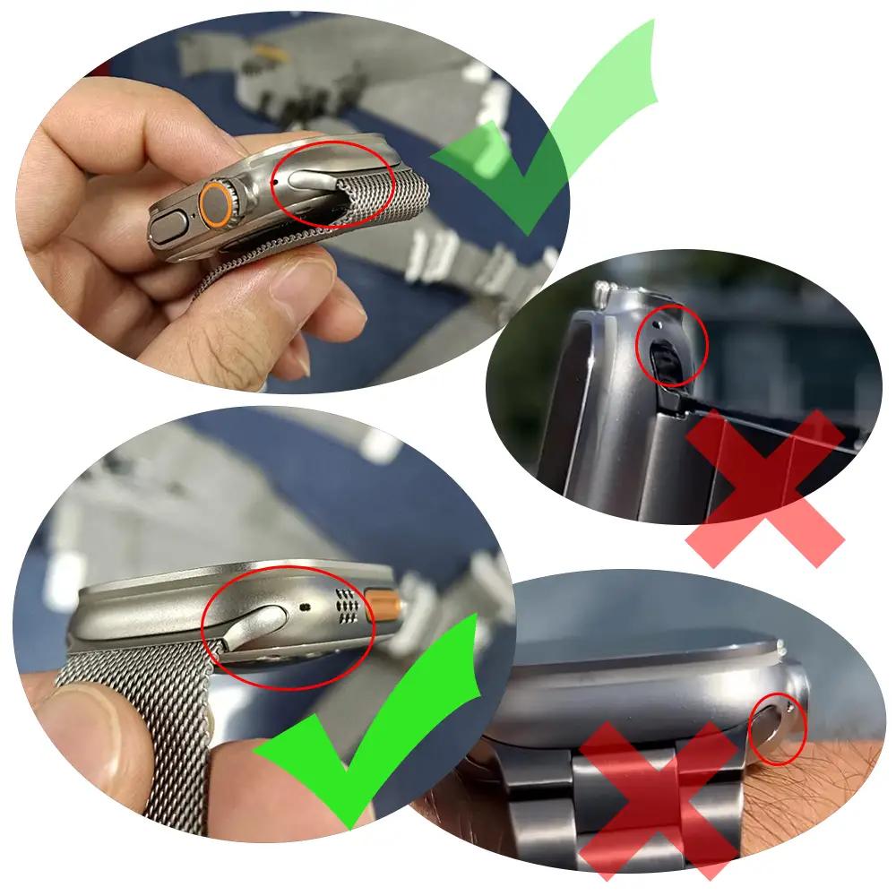 Metal Milanese Apple Watch strap by Simples Market; silver stainless steel mesh, 41–49mm compatible