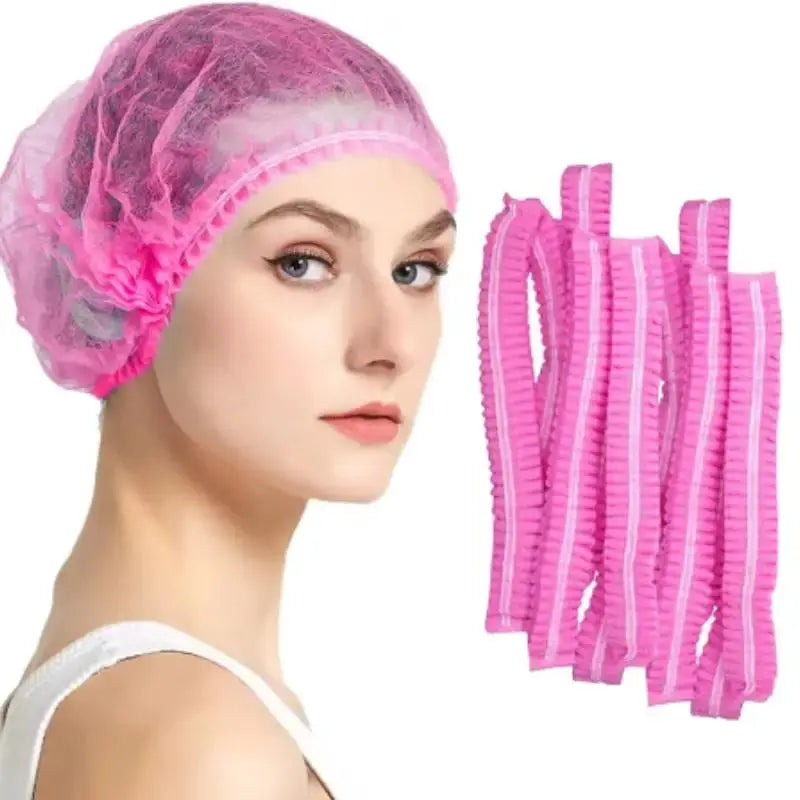 80 Pack Waterproof Disposable Shower Caps For Women With Elastic Band Thickened PE Plastic Head Cover For Hair Dye