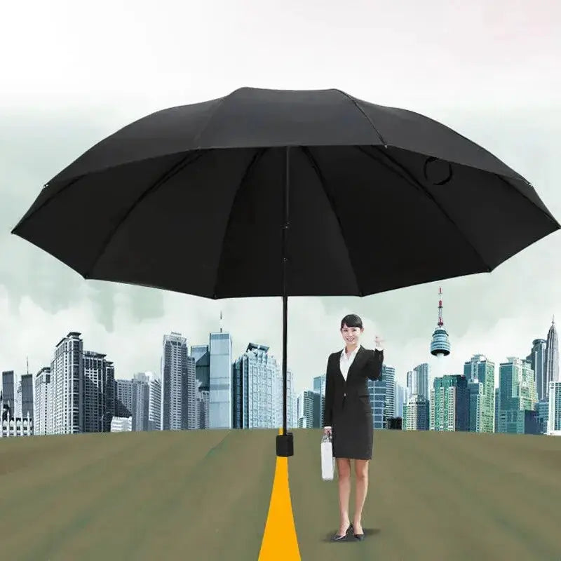 130cm Ten Bone Umbrella With Reinforced Frame Manual Large Waterproof Windproof Canopy