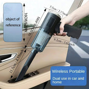 Wireless Vacuum Cleaner Dual Use For Home And Car 120W High Power Powerful Black