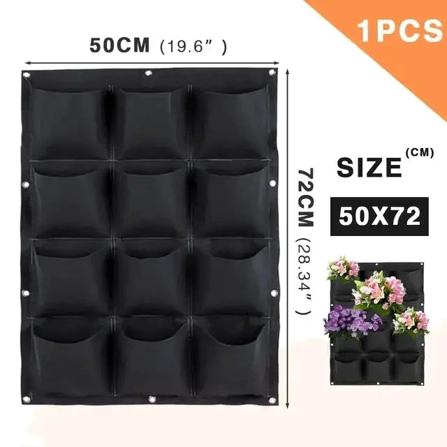 Wall Hanging Pockets Planting Bags Vertical Garden Planter Indoor Outdoor Use Home Decor Grow Bags